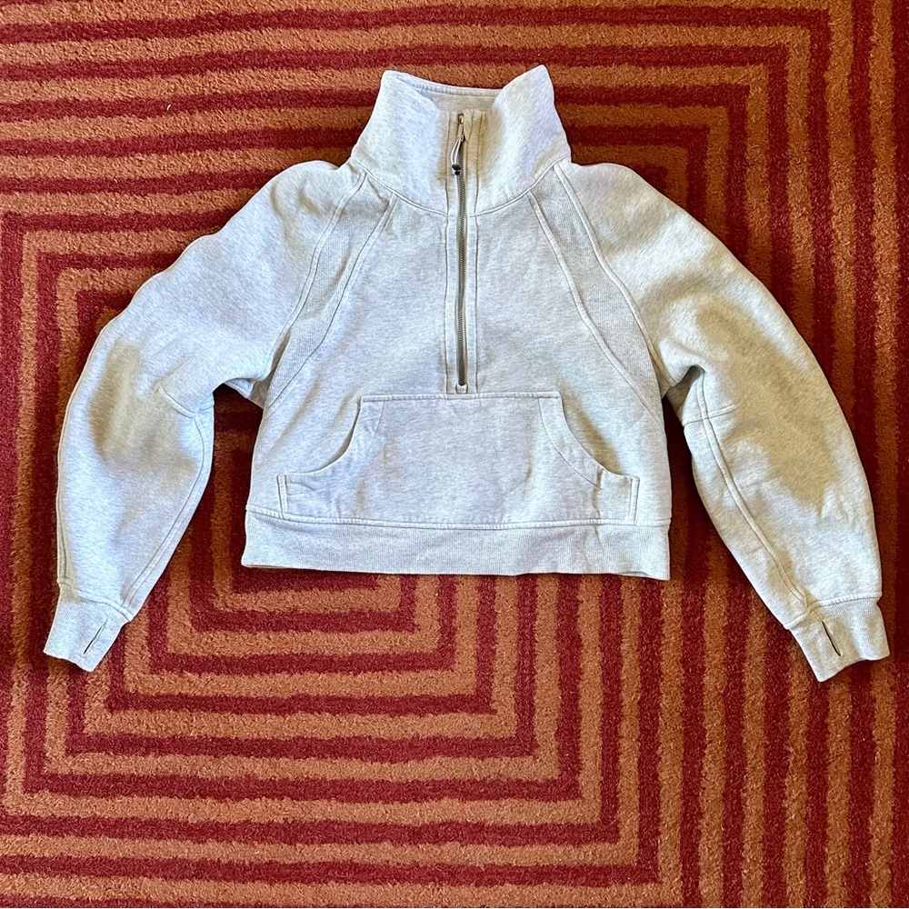 Perfect LULULEMON scuba funnel neck half zip pullover sweatshirt XS/S gray grey